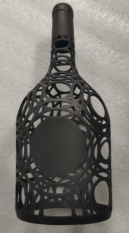 Black PA12 lattice bottle sleeve, MJF/SLS 3D printing — 3D printing