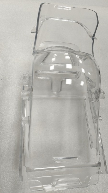 Transparent SLA resin housing with internal ribs — 3D printing