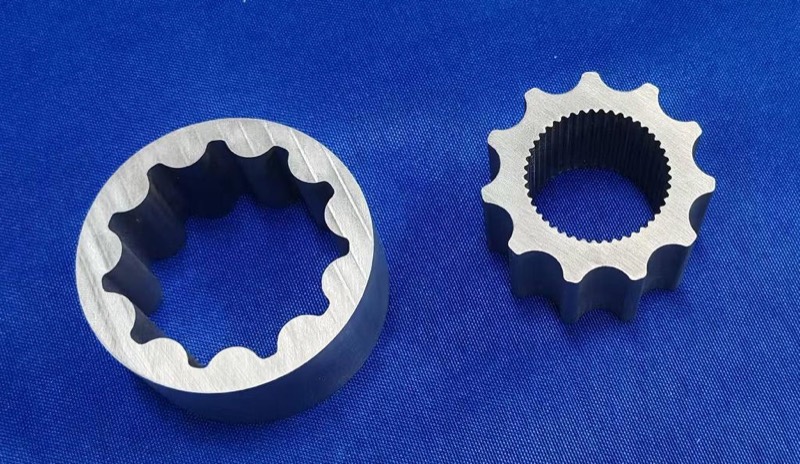 Machined aluminium gear ring and splined rotor — CNC machining