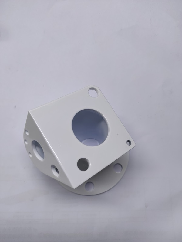White powder-coated sheet metal bracket — Factory-direct