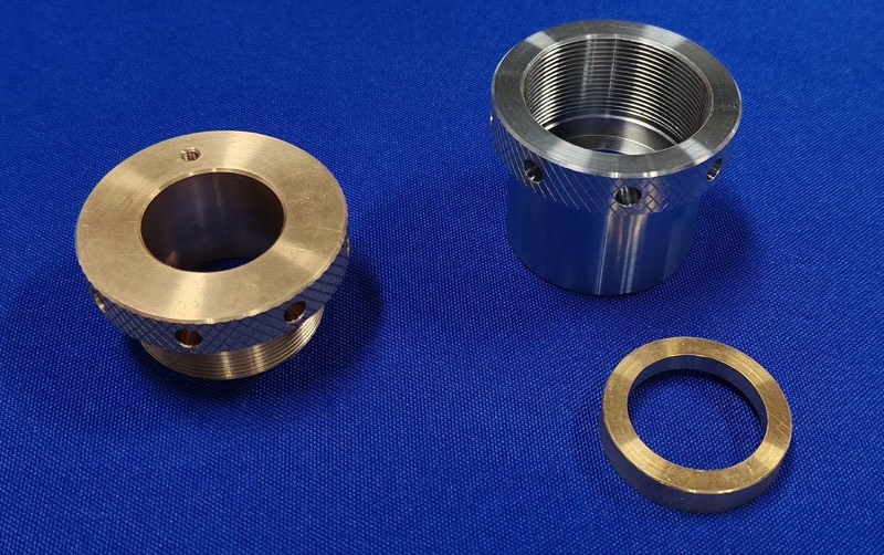Turned brass and aluminium knurled bushings — More projects