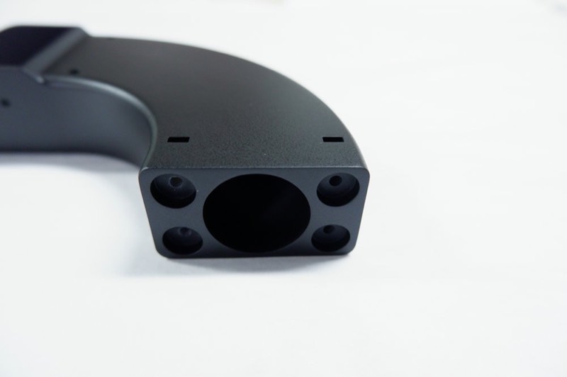 Dark grey painted 3D-printed arm, end-face detail — More projects
