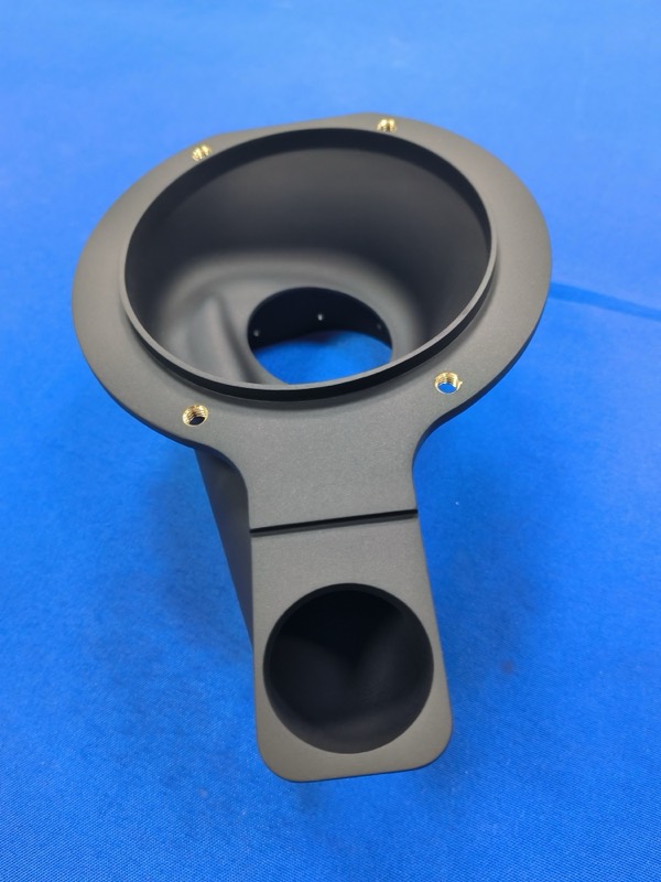 Dark grey MJF nylon duct housing with brass inserts — More projects